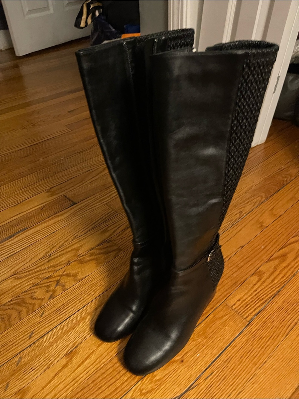 Cole Haan Women's Black Over-the-Knee Leather Boots
